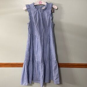 J Crew lined cotton striped tiered dress. Size: 0P blue and white stripes.